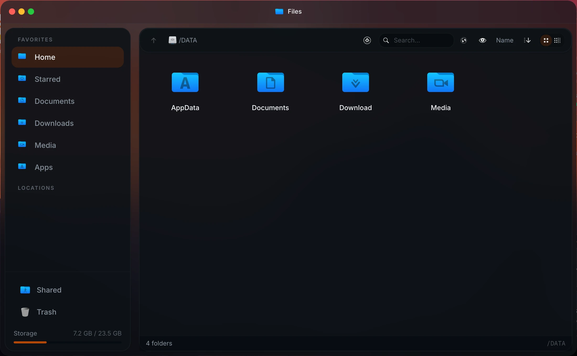 Homeio terminal on a freshly installed home server