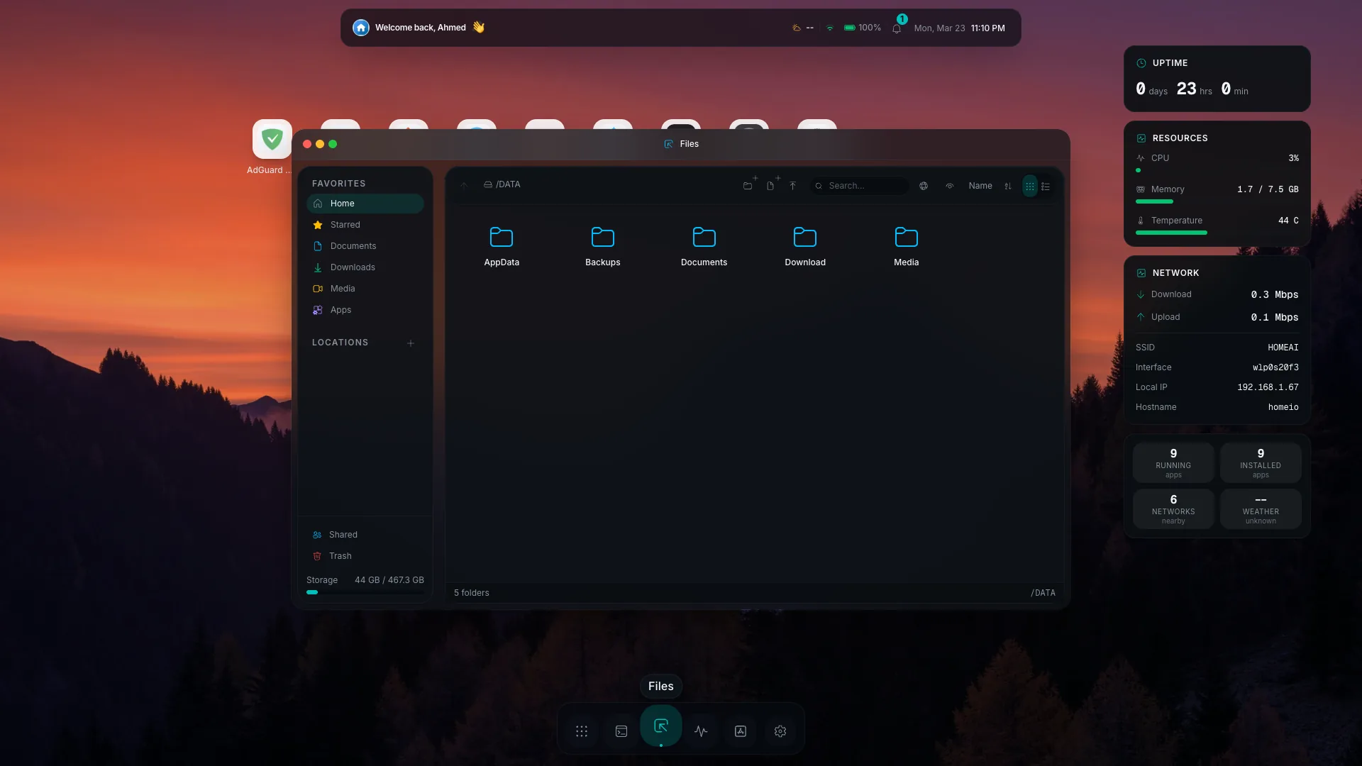 Homeio home cloud interface as an alternative to Umbrel