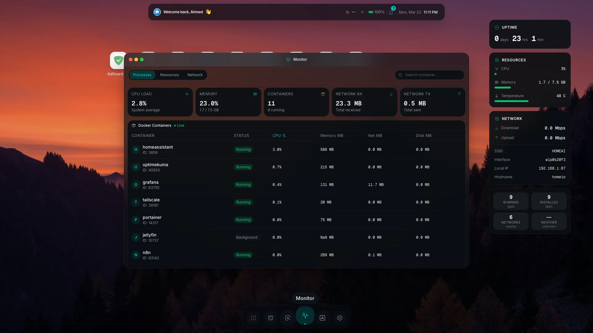 Homeio system monitoring and Docker stack management as an alternative to Dockge